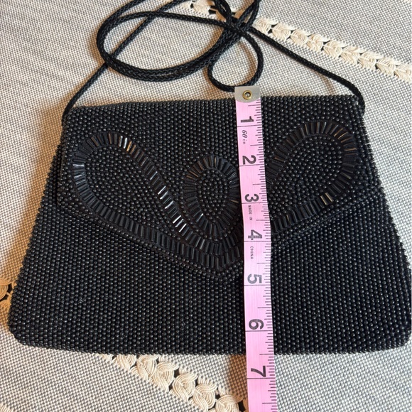 Vintage Black Beaded Evening Bag - Picture 7 of 8